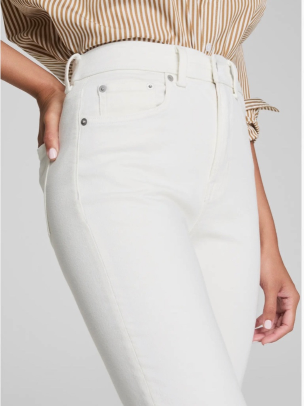 Spanx, Slim Straight Leg Jeans, Linen color, sz 8